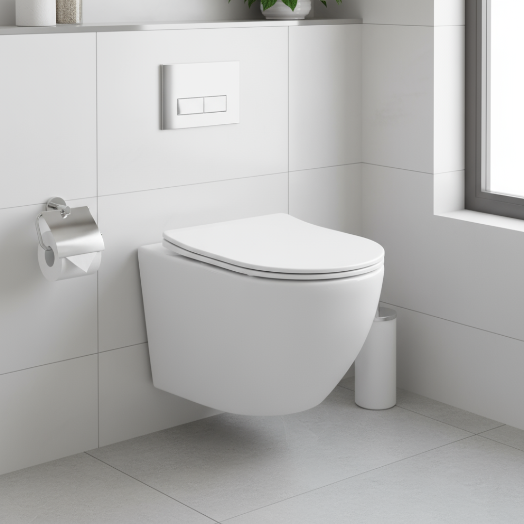 Hänge-WC mit 360° Tornado-Spülung Spülrandlos