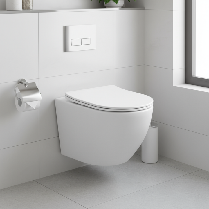 Hänge-WC mit 360° Tornado-Spülung Spülrandlos