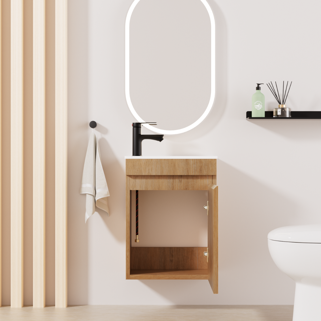 MINO Gäste-WC Waschtisch Set 40cm Eiche