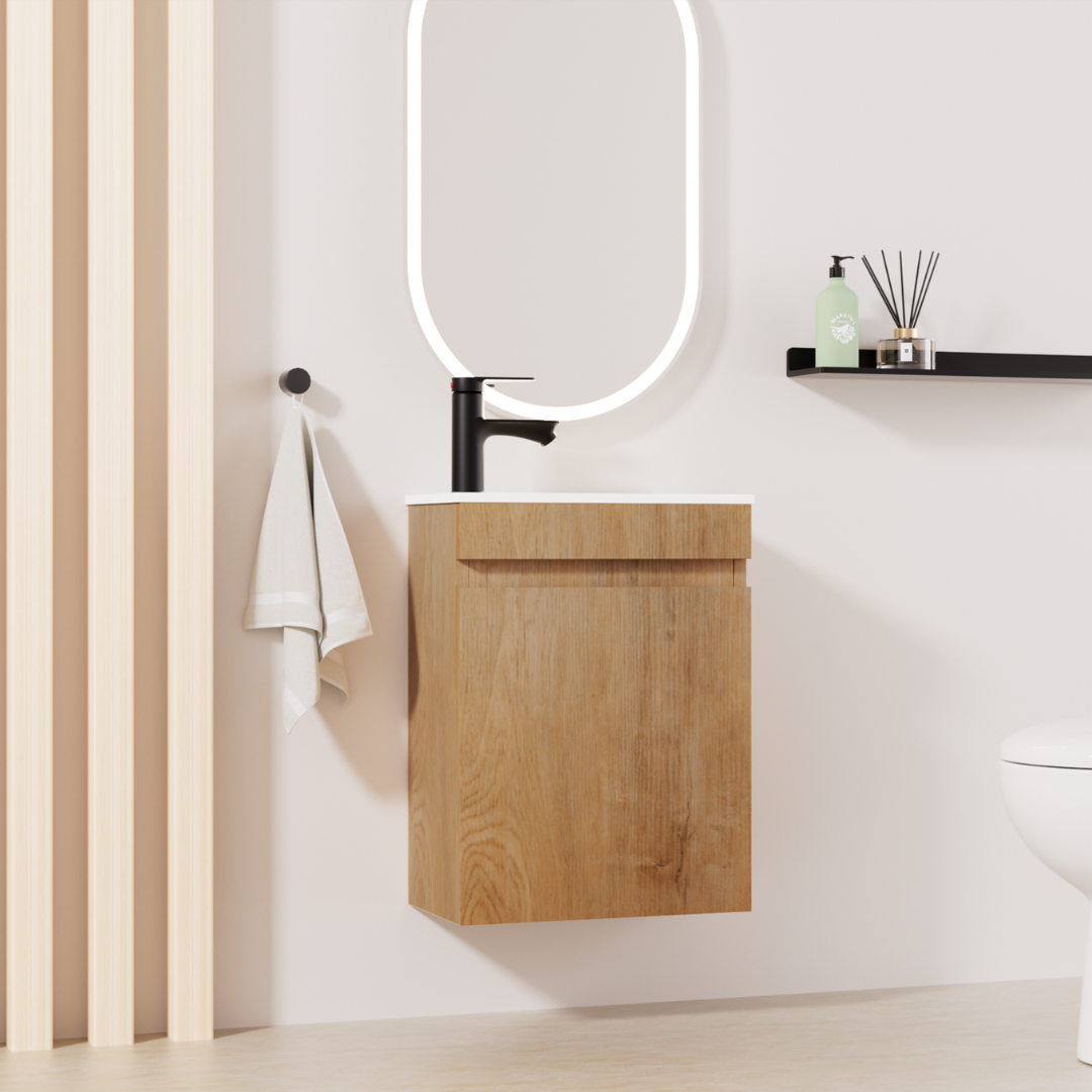 MINO Gäste-WC Waschtisch Set 40cm Eiche