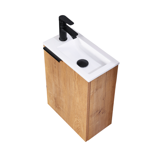 MOLI Gäste-WC Waschtisch Set 40cm Eiche mit Griff