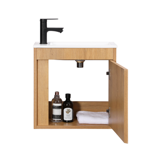 NERO Gäste-WC Waschtisch Set 50cm Eiche