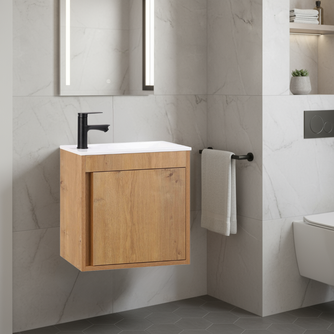 NERO Gäste-WC Waschtisch Set 50cm Eiche