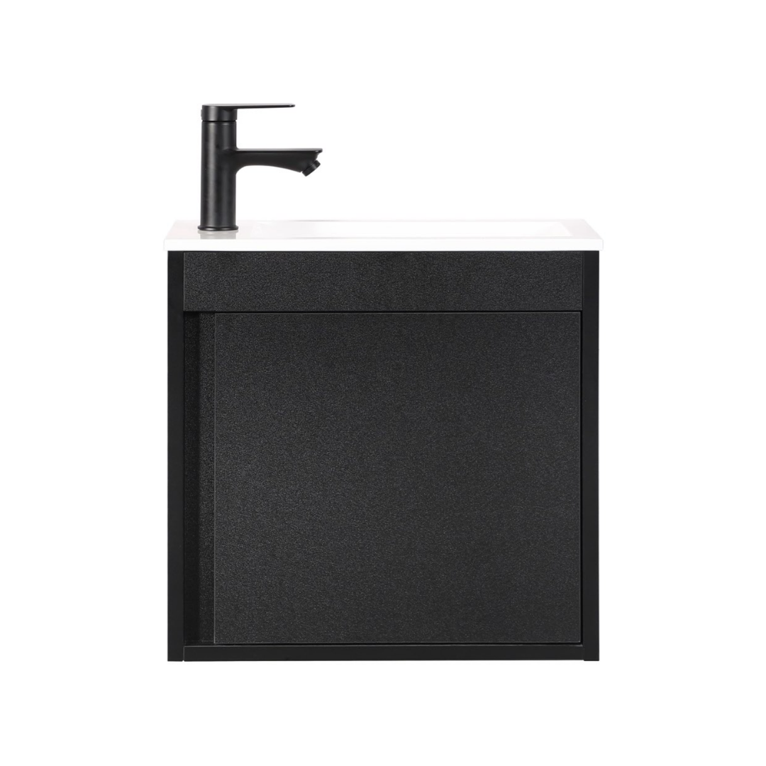 NERO Gäste-WC Waschtisch Set 50cm Schwarz