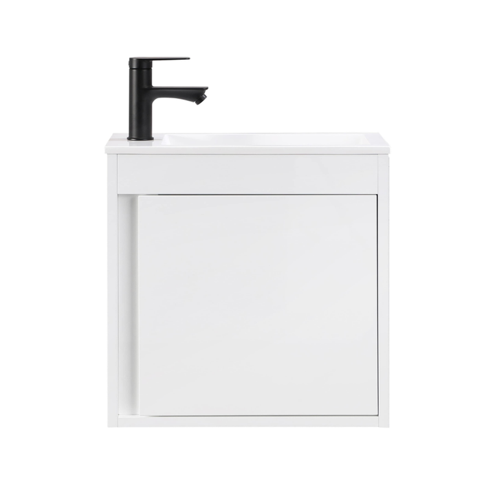NERO Gäste-WC Waschtisch Set 50cm Hochglanz Weiß