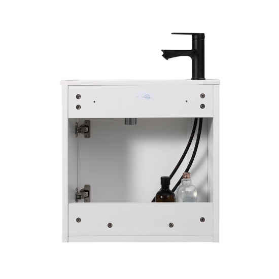 NERO Gäste-WC Waschtisch Set 50cm Hochglanz Weiß