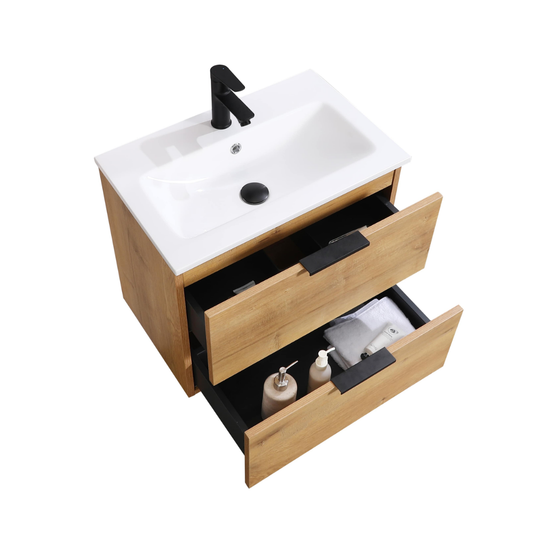 ORLO Waschtisch 60cm 2 Soft-Closing Eiche mit Griff