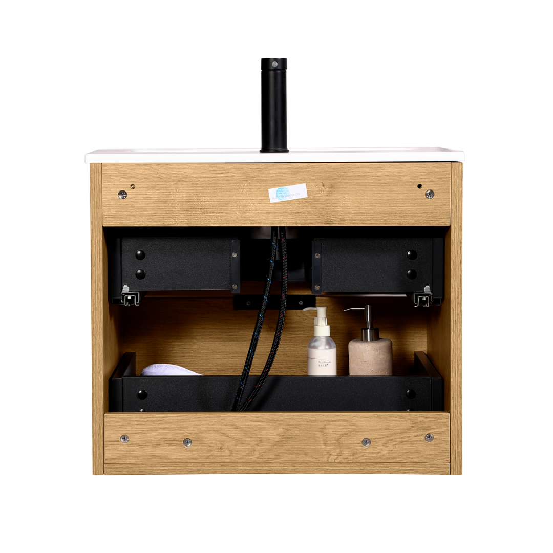 ORLO Waschtisch 60cm 2 Soft-Closing Eiche mit Griff