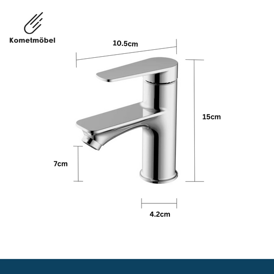 Waschbecken Armatur Chrom, 15cm Höhe