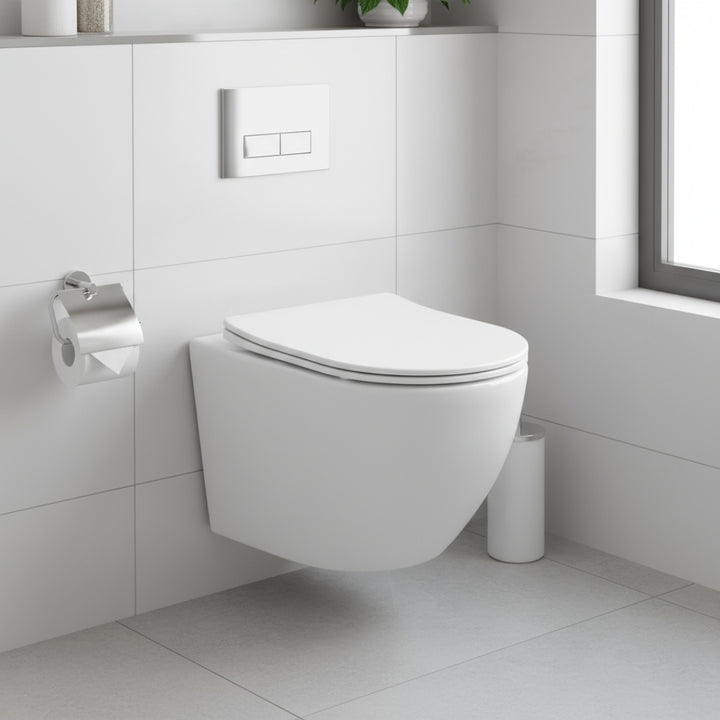 Hänge-WC mit 360° Tornado-Spülung Spülrandlos