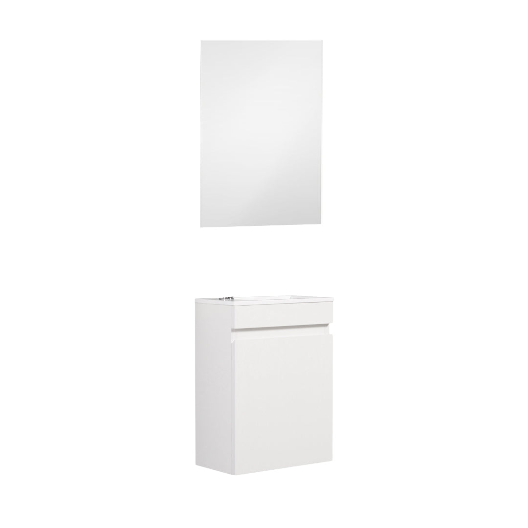 MINO Gäste-WC Waschtisch Set 40cm Hochglanz Weiß