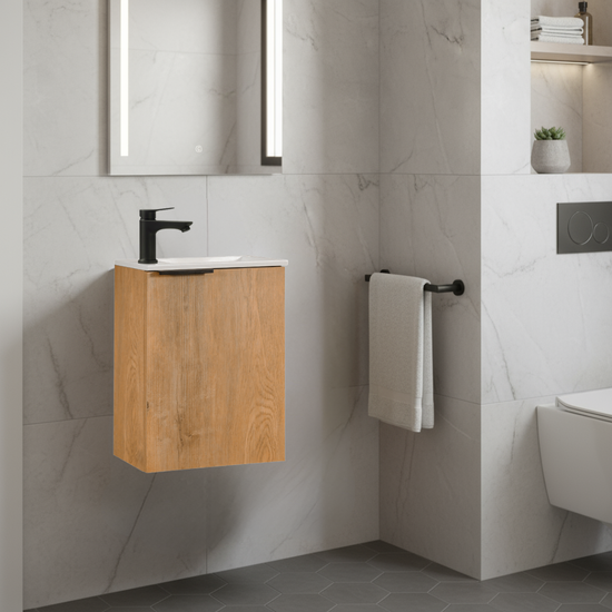 MOLI Gäste-WC Waschtisch Set 40cm Eiche
