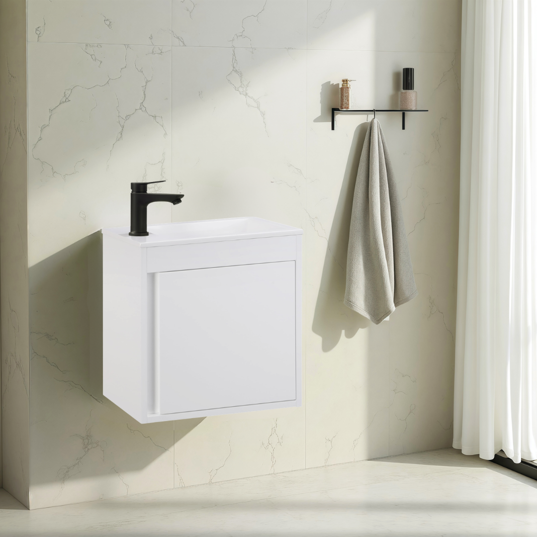NERO Gäste-WC Waschtisch Set 50cm Weiß